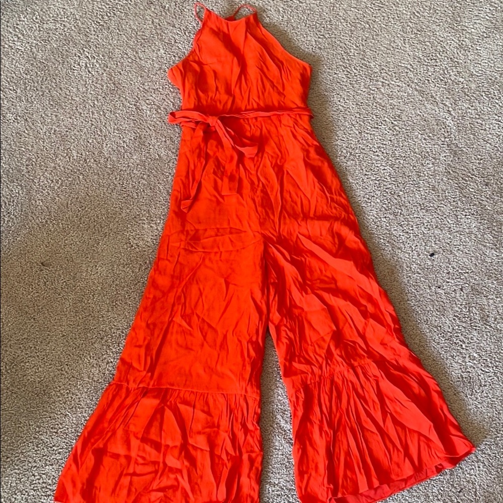 DO-BE Orange Wide Leg Jumpsuit